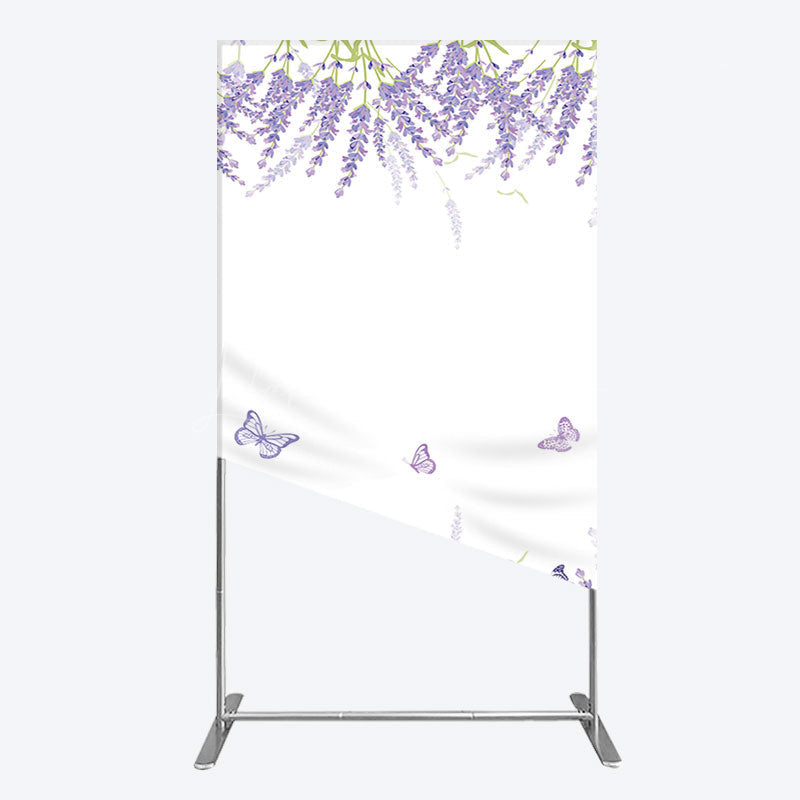 Lofaris Lavender Spring Butterfly Cute Wedding Rectangle Backdrop