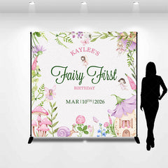 Lofaris Leaf Floral Fairy First Custom Name Birthday Backdrop