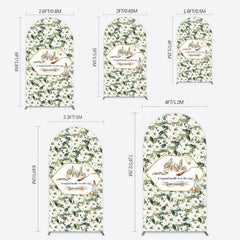 Lofaris Leaves White Floral Magic Arch Baby Shower Backdrop