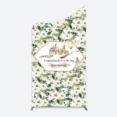 Lofaris Leaves White Floral Magic Arch Baby Shower Backdrop
