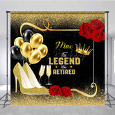 Lofaris Legend Has Retired Glitter Floral Custom Backdrop