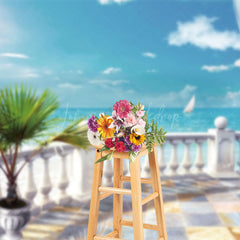 Lofaris Leisurely Seaside Vacation Villa Summer Backdrop