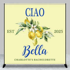 Lofaris Lemon Ciao Custom Est Name Bachelorette Party Backdrop