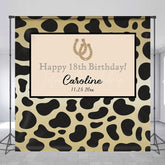 Lofaris Leopard Print Custom Name Happy 18th Birthday Backdrop