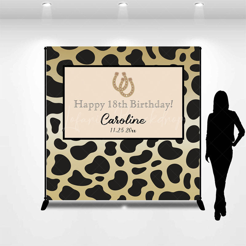 Lofaris Leopard Print Custom Name Happy 18th Birthday Backdrop
