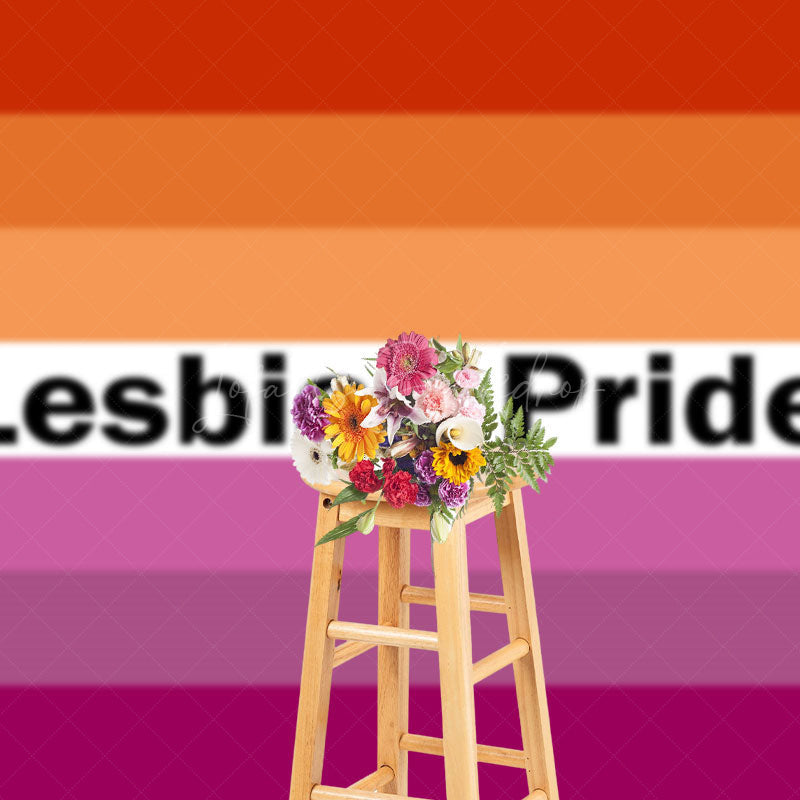 Lofaris Lesbian Pride Month Colorful Stripe Photo Backdrop