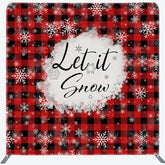 Lofaris Let It Snow Plaid Christmas Tension Fabric Backdrop