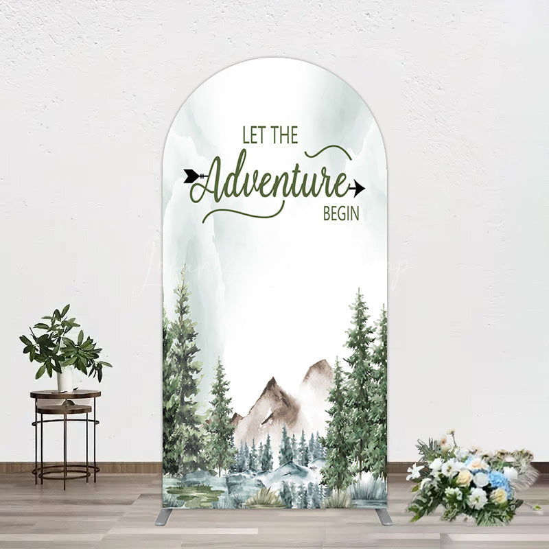 Lofaris Let The Adventure Begin Forest Birthday Arch Backdrop