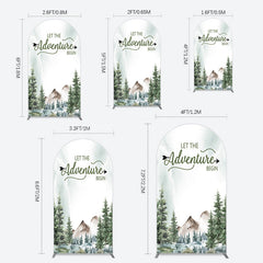 Lofaris Let The Adventure Begin Forest Birthday Arch Backdrop