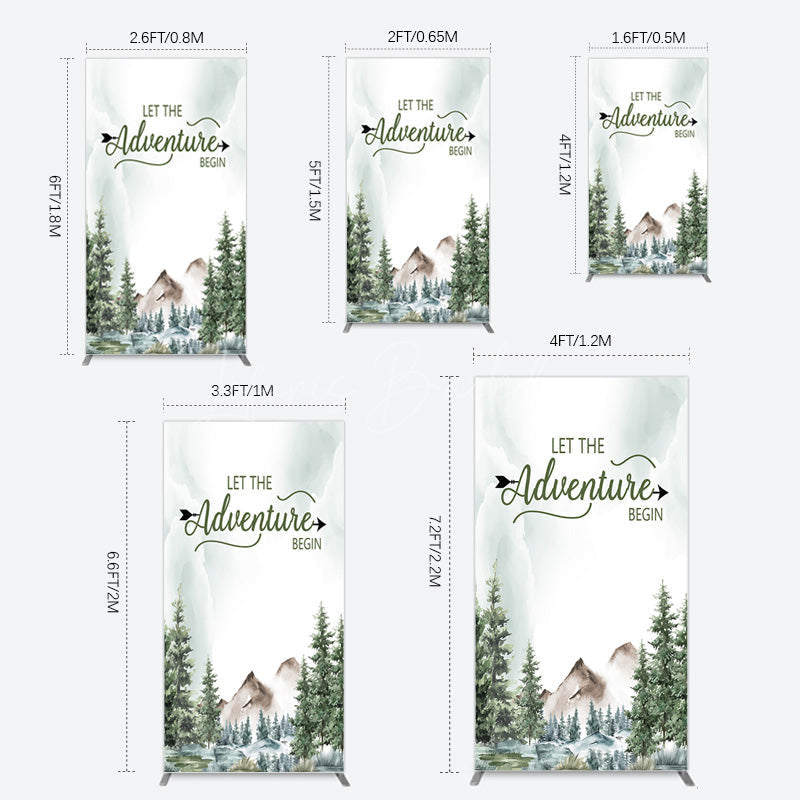 Lofaris Let The Adventure Begin Forest Birthday Rectangle Backdrop