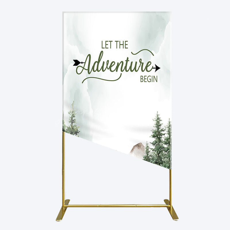 Lofaris Let The Adventure Begin Forest Birthday Rectangle Backdrop