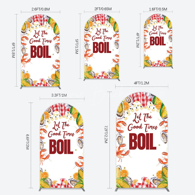 Lofaris Let The Good Times Boil Lobster Birthday Arch Backdrop