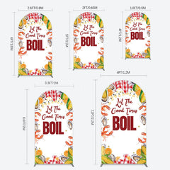 Lofaris Let The Good Times Boil Lobster Birthday Arch Backdrop