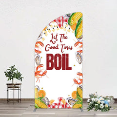Lofaris Let The Good Times Boil Lobster Birthday Half Moon Arch Backdrop