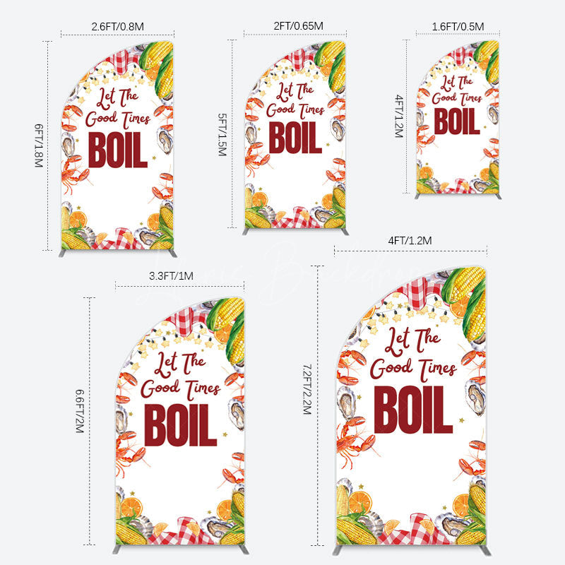 Lofaris Let The Good Times Boil Lobster Birthday Half Moon Arch Backdrop