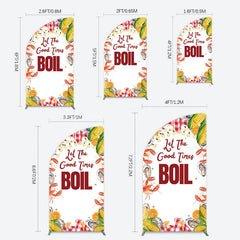 Lofaris Let The Good Times Boil Lobster Birthday Half Moon Arch Backdrop