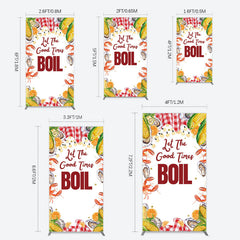 Lofaris Let The Good Times Boil Lobster Birthday Rectangle Backdrop