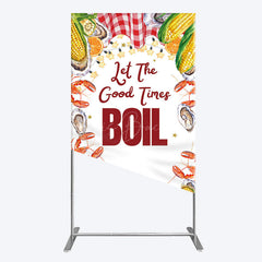 Lofaris Let The Good Times Boil Lobster Birthday Rectangle Backdrop