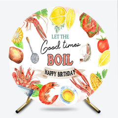 Lofaris Let The Good Times Boil Round Backdrop Crawfish Seafood Birthday Party