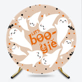 Lofaris Let’s Boo gie Halloween Party Round Backdrop Cute Ghosts and Bats Dance Theme Spooky Fun Kids Photo Prop