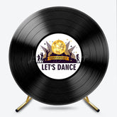 Lofaris Let’s Dance Anniversary Round Backdrop 70s 80s Disco Party Vinyl Record Music Themed Photo Booth Decor