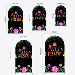 Lofaris Lets Fiesta Mexican Theme Holiday Arch Backdrop Sombrero and Fireworks Party Cover