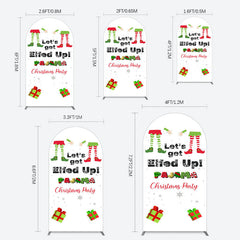 Lofaris Lets Get Elfed Up Pajama Christmas Arch Backdrop
