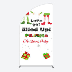 Lofaris Lets Get Elfed Up Pajama Christmas Arch Backdrop