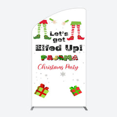 Lofaris Lets Get Elfed Up Pajama Christmas Arch Backdrop