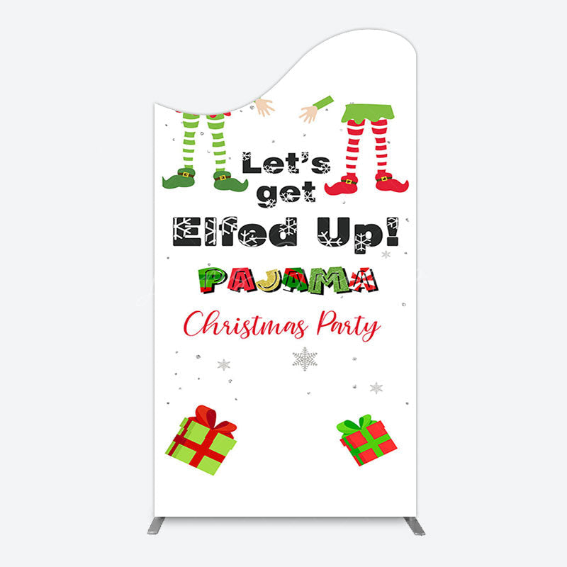 Lofaris Lets Get Elfed Up Pajama Christmas Arch Backdrop