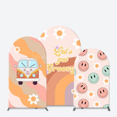 Lofaris Lets Get Groovy Boho Rainbow Car Floral Arch Backdrop