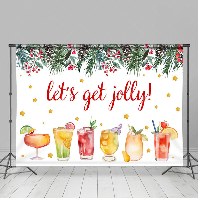 Lofaris Lets Get Jolly Cherry Fruit Drinks Christmas Backdrop