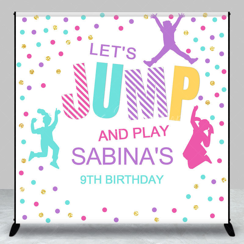 Lofaris Lets Jump And Play Game Custom 9th Birthday Backdrop