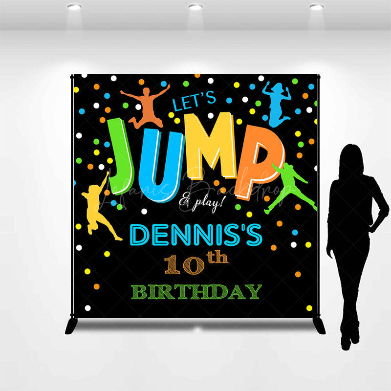 Lofaris Lets Jump Games Custom Name 10th Birthday Backdrop