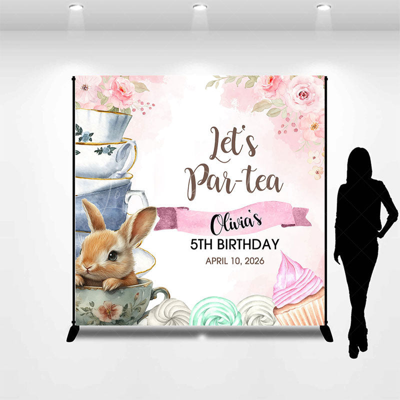 Lofaris Lets Partea Bunny Ice Cream Custom Birthday Backdrop