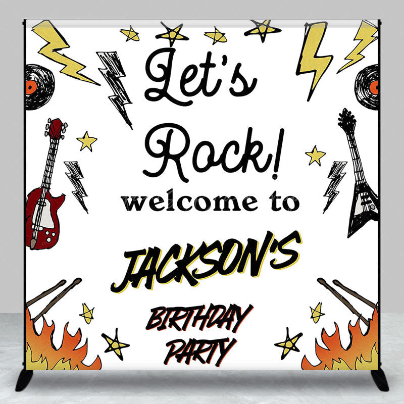Lofaris Lets Rock Musical Custom Birthday Party Backdrop