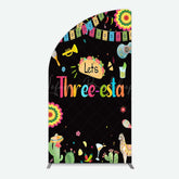 Lofaris Lets Three Esta Mexican Taco Birthday Half Moon Arch Backdrop