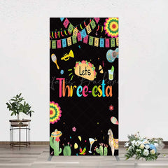 Lofaris Lets Three Esta Mexican Taco Birthday Rectangle Backdrop
