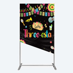 Lofaris Lets Three Esta Mexican Taco Birthday Rectangle Backdrop