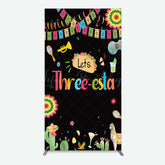 Lofaris Lets Three Esta Mexican Taco Birthday Rectangle Backdrop