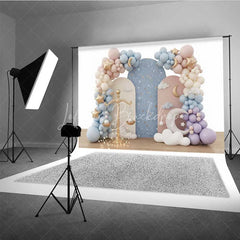 Lofaris Libra Zodiac Photography Backdrop Gold Scales and Pastel Clouds Birthday Party Background