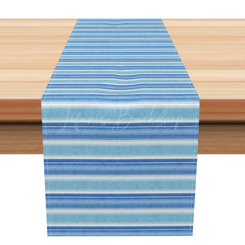 Lofaris Light and Fresh Striped Table Runner for Simple Modern Spring Summer Kitchen Decor