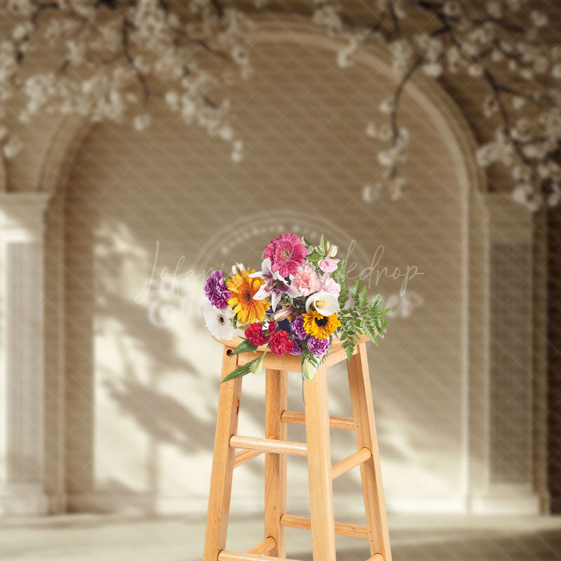 Lofaris Light And Shadow Arch Wall Floral Photography Backdrop