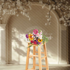 Lofaris Light And Shadow Arch Wall Floral Photography Backdrop