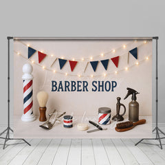 Lofaris Light Barber Shop Baby Boy Cake Smash Photo Backdrop