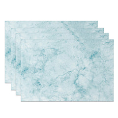 Lofaris Light Blue and White Marble Placemats Set of 4 Elegant Stone Texture for Kitchen Dining Decor