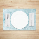 Lofaris Light Blue and White Marble Placemats Set of 4 Elegant Stone Texture for Kitchen Dining Decor