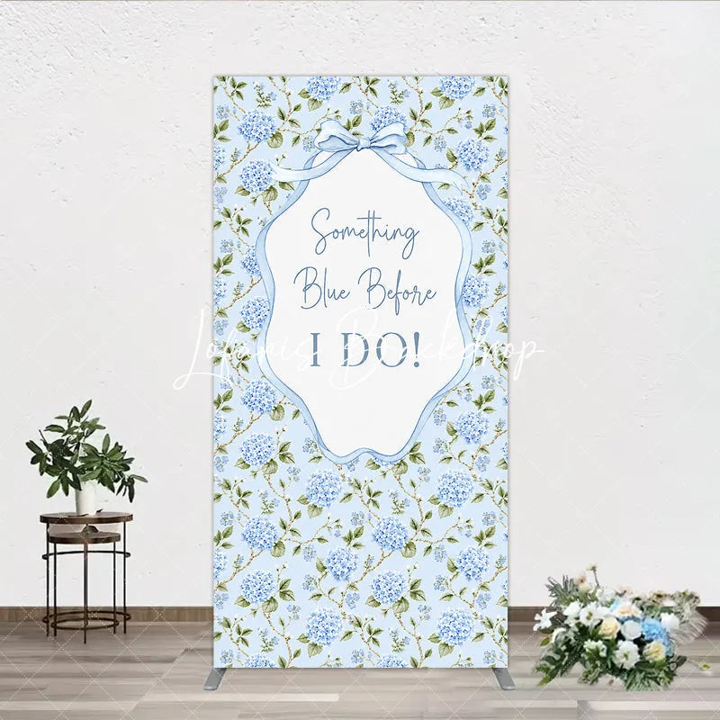 Lofaris Light Blue Hydrangea Floral Something Before I Do Rectangle Arch Backdrop Wedding Bridal Shower Decor