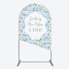 Lofaris Light Blue Hydrangea Floral Something Before I Do Round Top Arch Backdrop Elegant Wedding Bridal Shower Decor