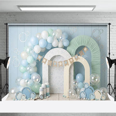 Lofaris Light Blue Pastel Balloons and Bubble Theme Photography Backdrop Arch Props Baby Shower First Birthday Decor